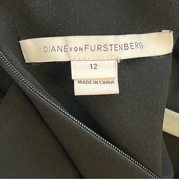 DIANE VON FURSTENBERG Tali Crop Top Open Back Cropped Wide Leg Jumpsuit black,12 - Picture 2 of 16